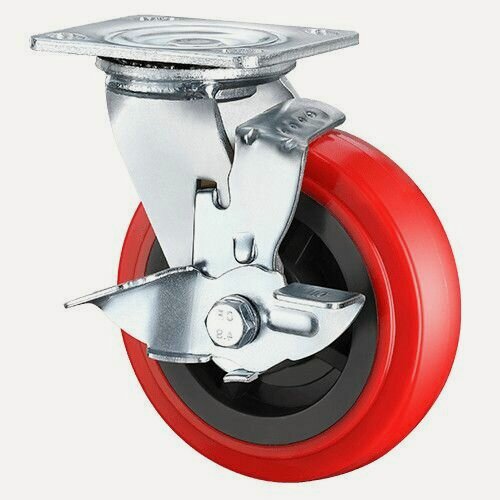 Изображение товара RONEL Колесная опора большегрузная поворотная с тормозом D-125 F-300