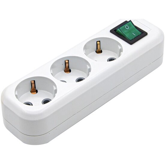 Very Колодка для удлинителя 3 розетки 16А с/з с выключателем (шт.) 89-0-113