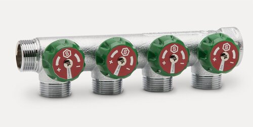 Изображение товара Stout SMB-6850-343404 Коллектор регулирующий 3/4, 4 отвода 3/4ЕК