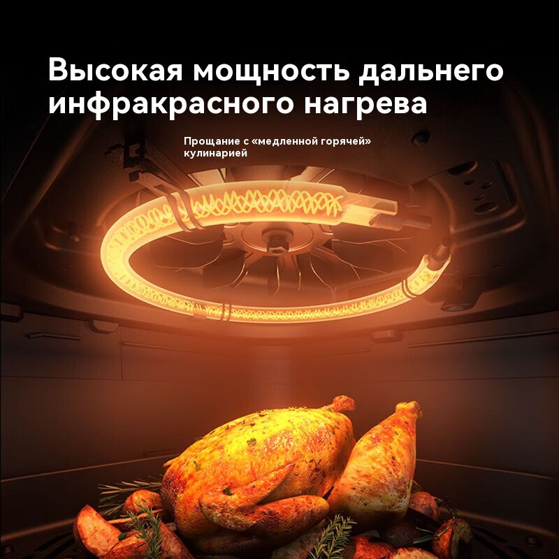 Картинки Xiaomi MAF09, воздушная фритюрница, полностью автоматическая, нежная обжарка без переворачивания, большая емкость 6,5 литров, черный