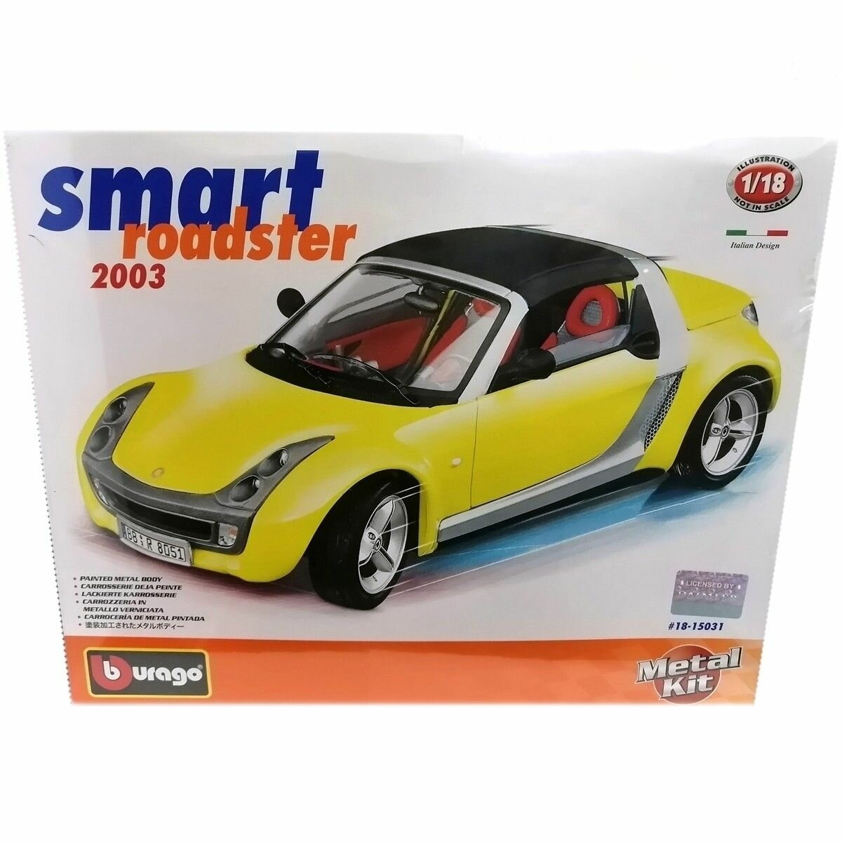 Сборная модель автомобиля Smart Roadster (2003) 1:18 Bburago 18-15031 -kpa