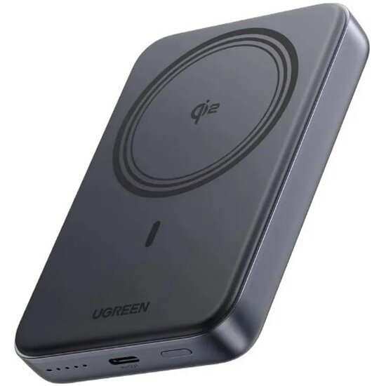 Внешний аккумулятор Ugreen PB763 (55135B) 10000 мА Magnetic Wireless Power Bank Qi2, темно-серый
