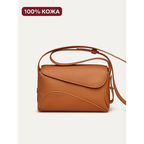 Сумка кросс-боди JACK ARNO, фактура матовая, светло-коричневый