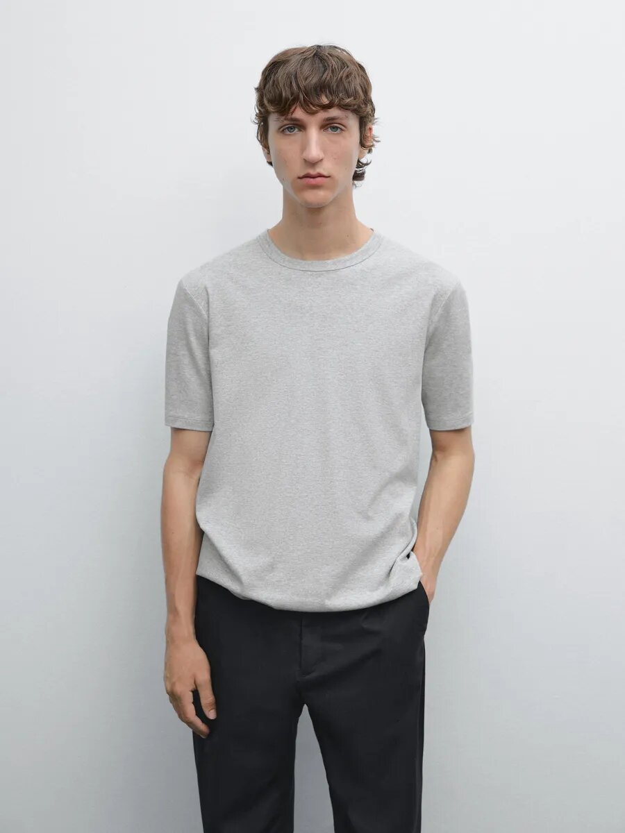 Футболка спортивная Massimo Dutti, размер M, серый — фото 1