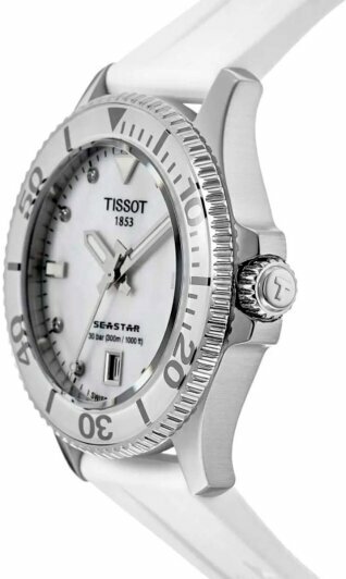 Наручные часы TISSOT, серебряный, белый — фото 1