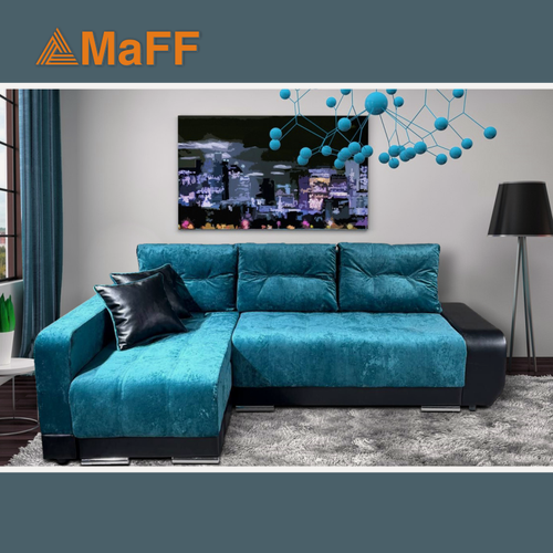 Изображение товара Диван, Диван-кровать Олимп-3 угловой, зелёный, механизм еврокнижка, правый угол 237х140х82 см