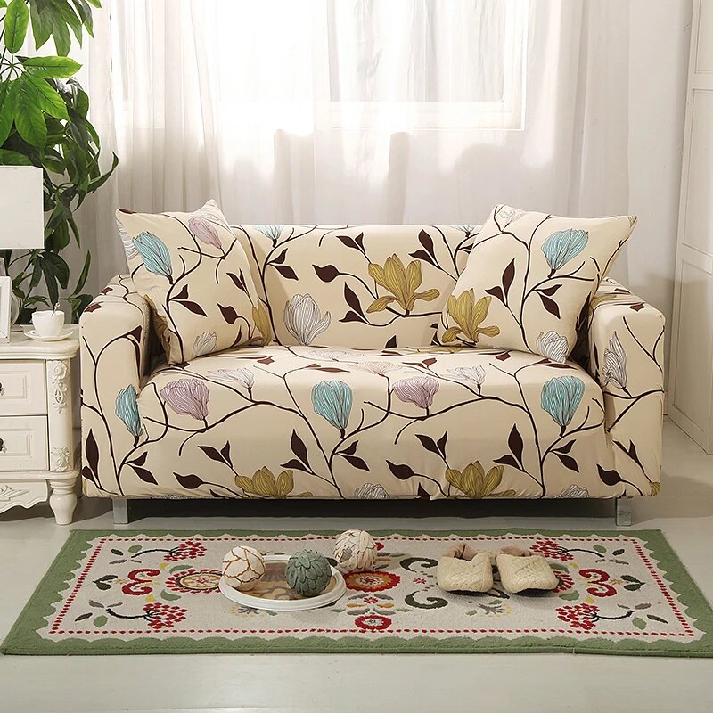 Эластичный чехол для дивана S-EMIGA, цветочный принт, color 6, 1-seater 90-140cm