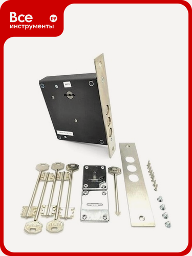 Изображение товара Замок Поливектор "Барьер-Премьер" бексет 85 мм, левый, лицевая планка, монтажный ключ, хром, длина ключа