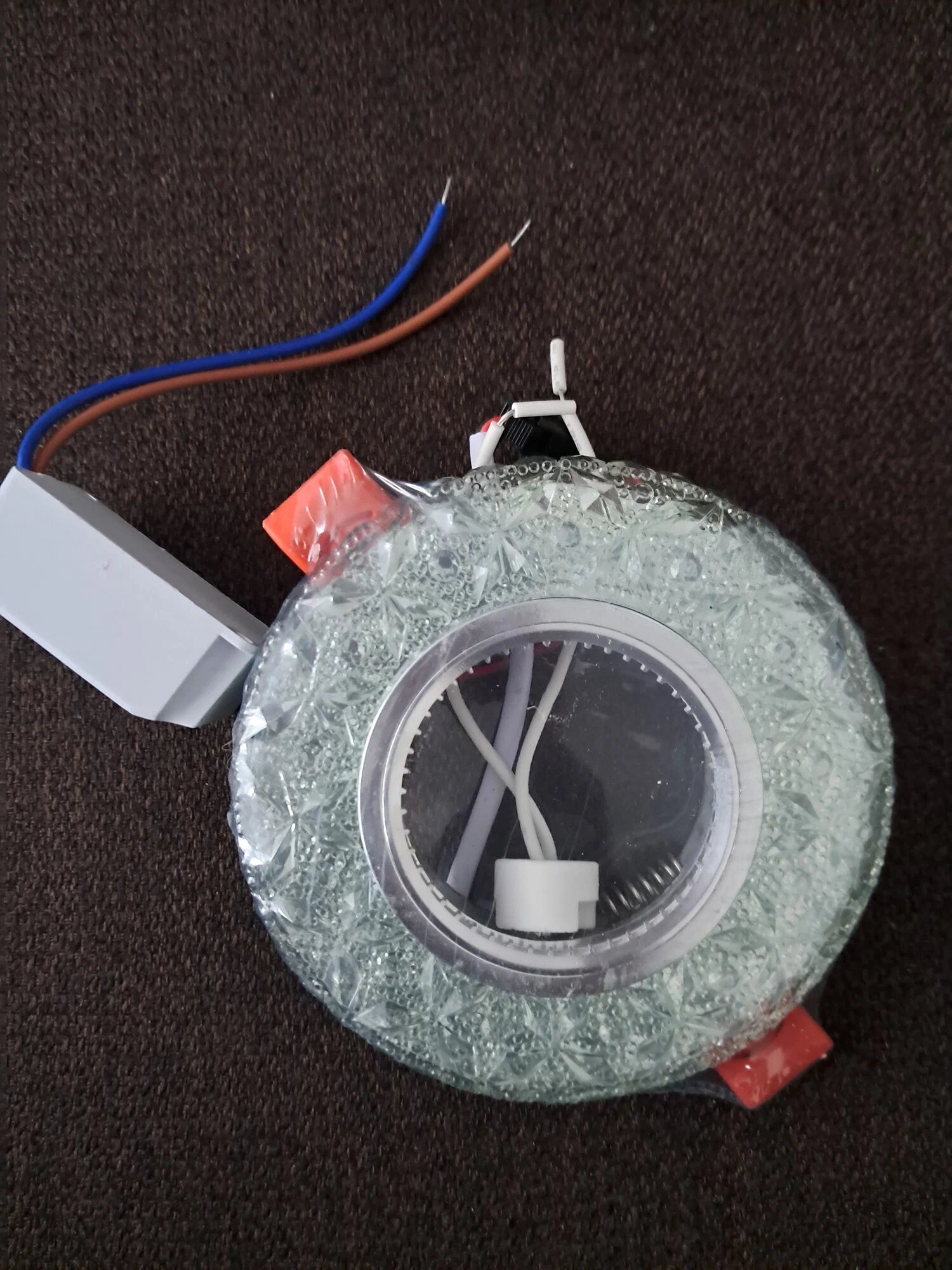 Светильник Точечный ДекорСтекло MR16+LED 1х50Вт GU5.3 голубой D100х25мм IP20 LBT