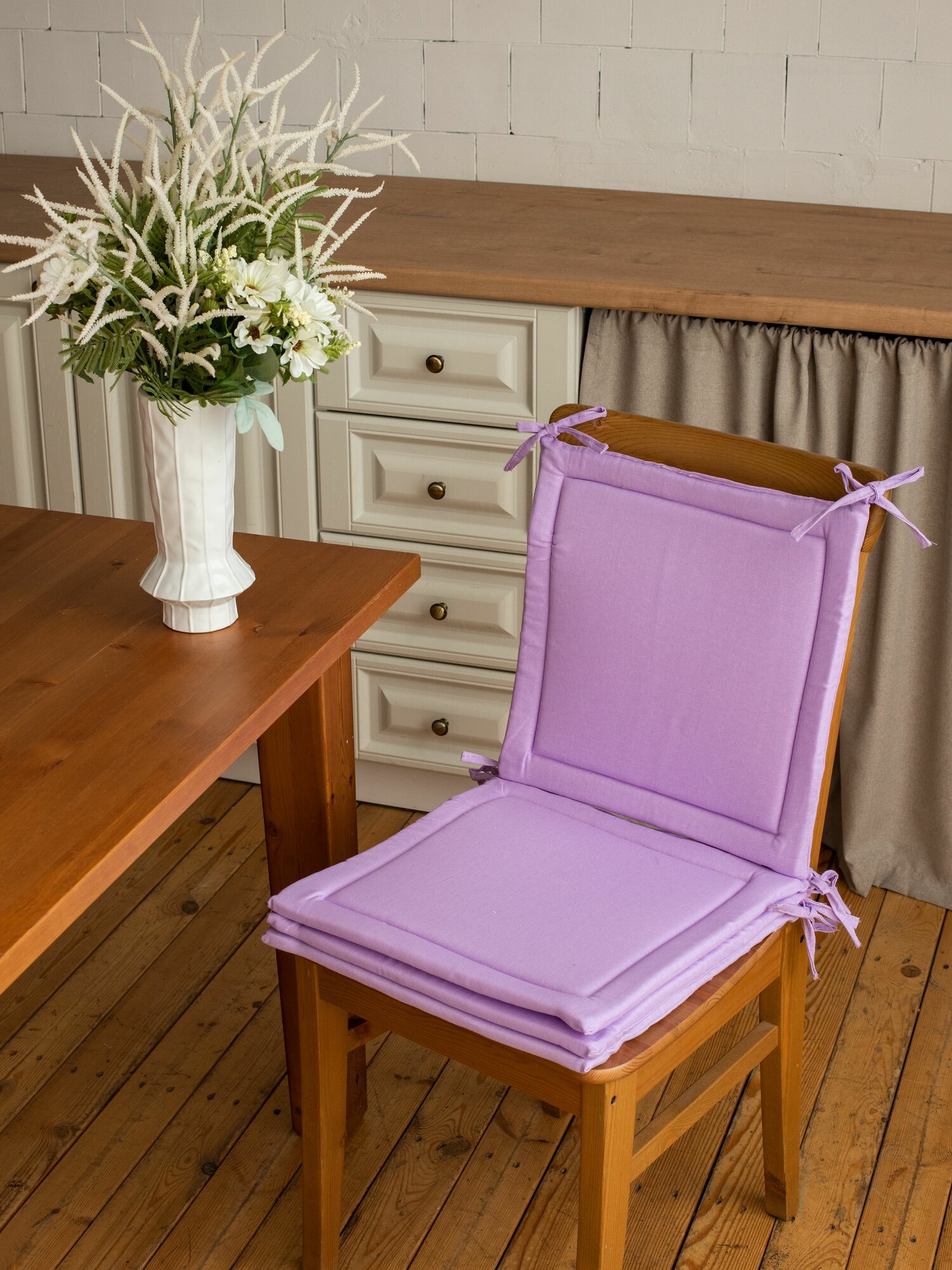 Галета на стул квадратная 40x40  Хаски Home 2 шт сиреневая