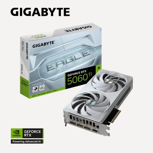 Изображение товара Видеокарта GIGABYTE GeForce RTX 5060 Ti EAGLE OC ICE 16GB (GV-N506TEAGLEOC ICE-16GD)