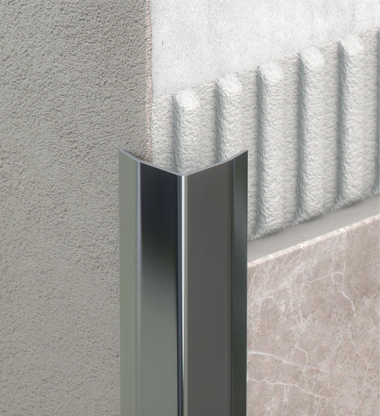 Наружный угол из нержавеющей стали полировка 30х30х2700мм L-2