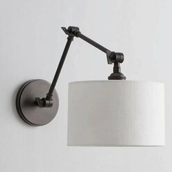 Складной тканевый настенный светильник HUOUWEII серебристый, D30xH20cm, Black