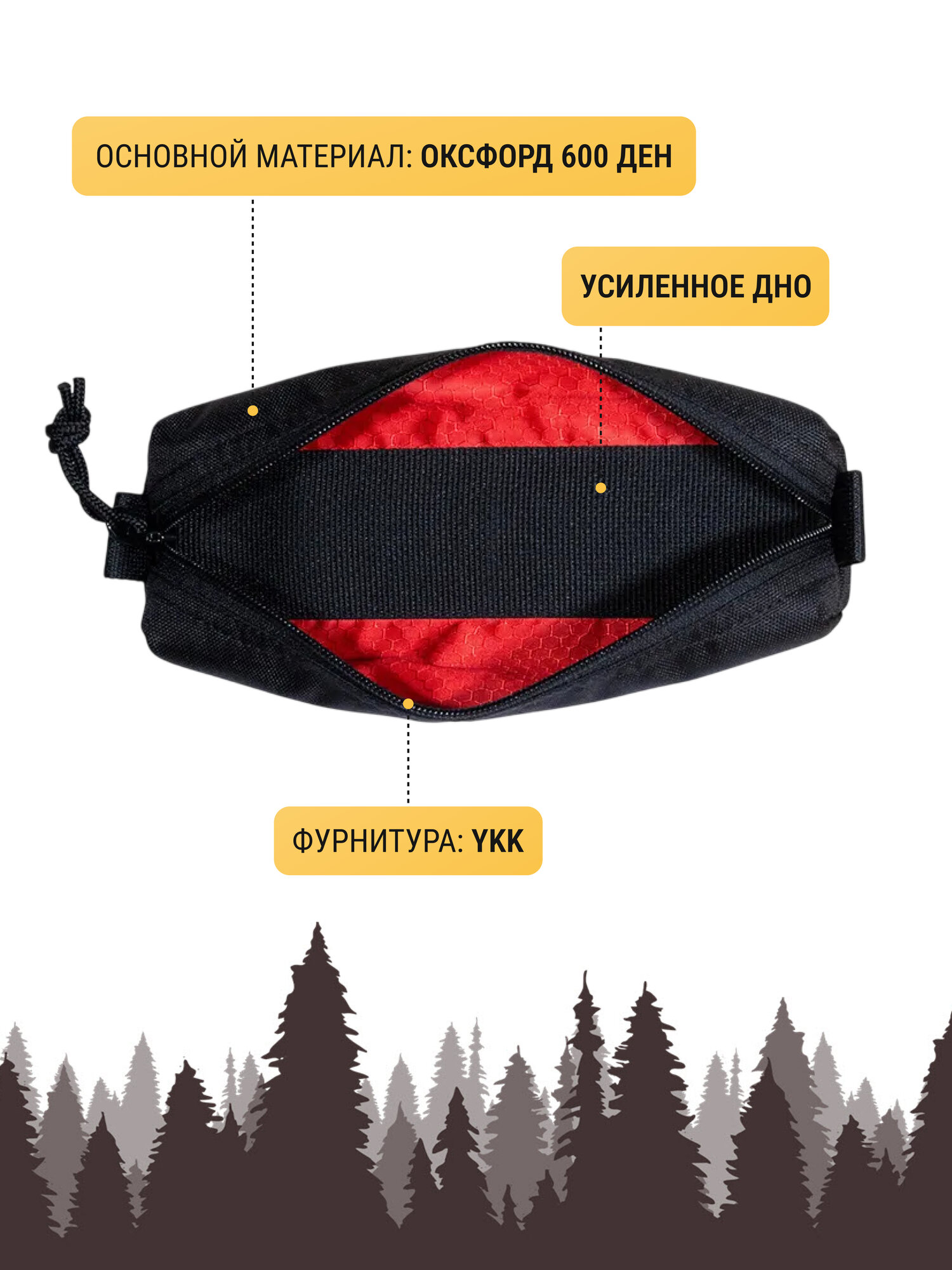 Пенал однотонный Две Сосны школьный, маленький 21х5х5 см — фото 1