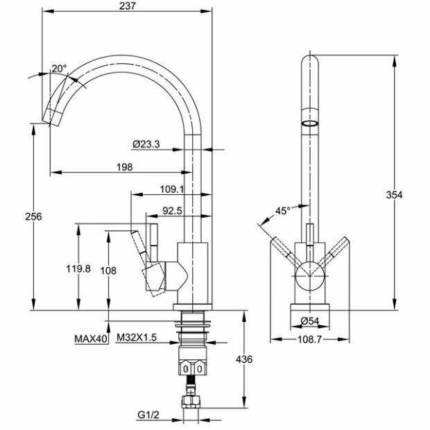 Смеситель для кухни Cersanit - фото №12