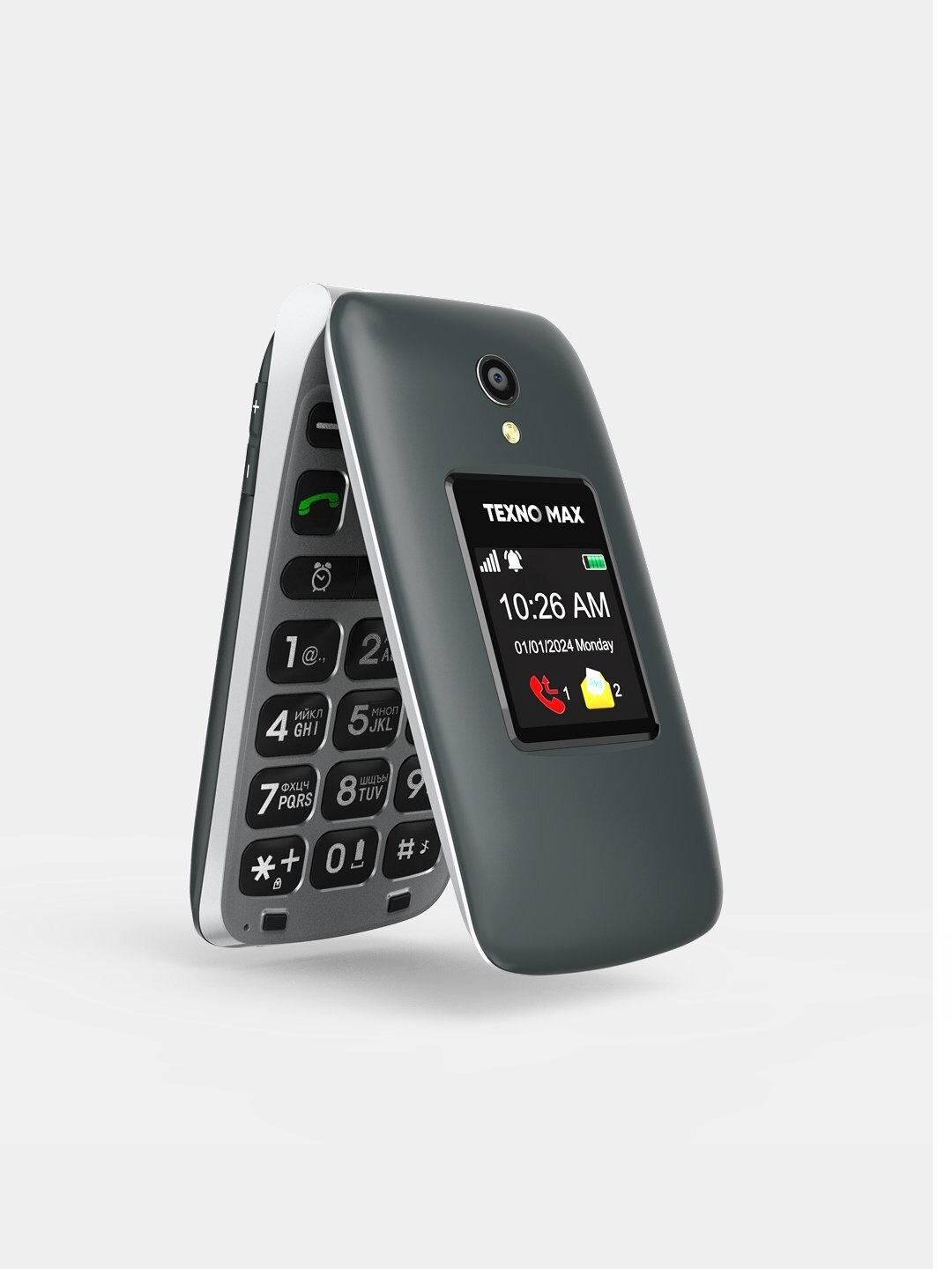 Кнопочный телефон Техnomax BTNLY R80, Bluetooth, 2 SIM-карты, 1000 мАч