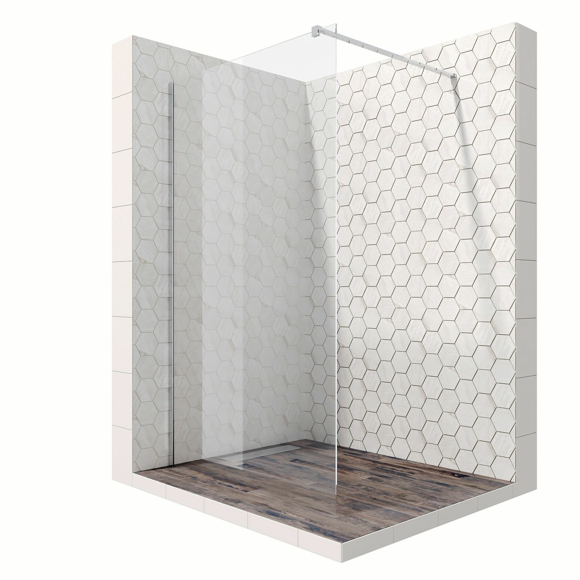 Душевая перегородка Ambassador Walk-in 15031102 (100х200) хром стекло прозрачное1 место