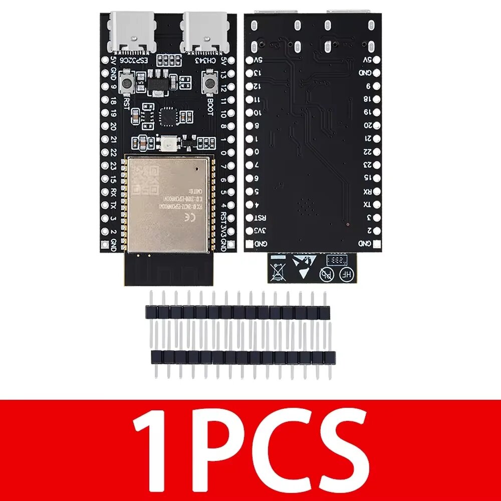 BS ESP32/ESP32-C6 Wi-Fi + Bluetooth Интернет вещей Двойная плата разработки Type-C Основная плата ESP32-C6-DevKit C N4R2 для Arduino, N4