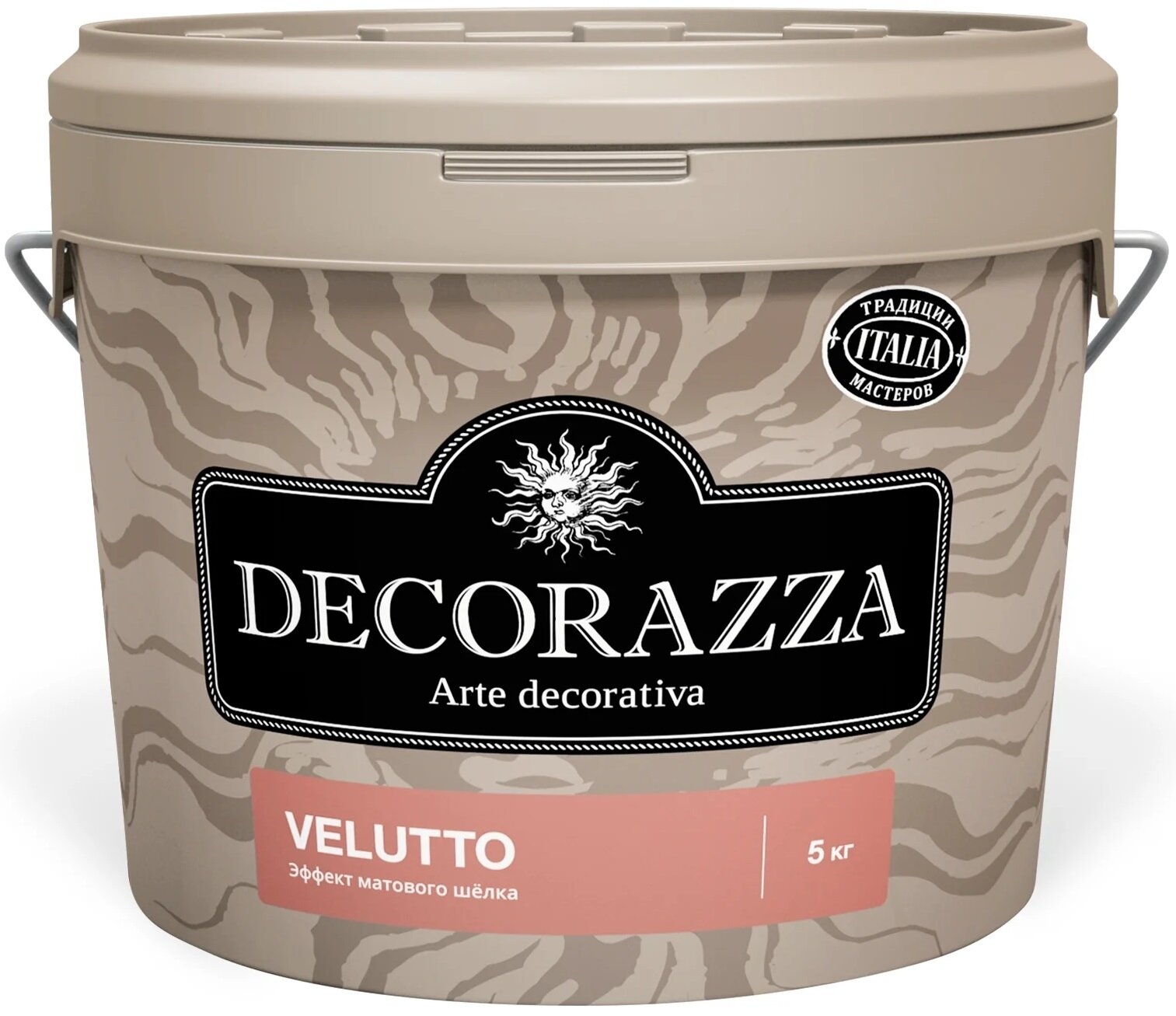 Декоративное покрытие Decorazza / Декорацца Velluto VT 001 с эффектом матового шелка шелковисто-матовое на акриловой основе 5кг / лакокрасочные материалы