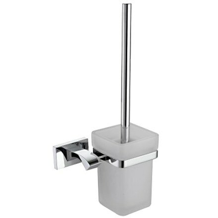 Ершик Gappo G0710, настенный, хромированный, матовый стакан, 37,5x15,4x11,3 см — фото 1