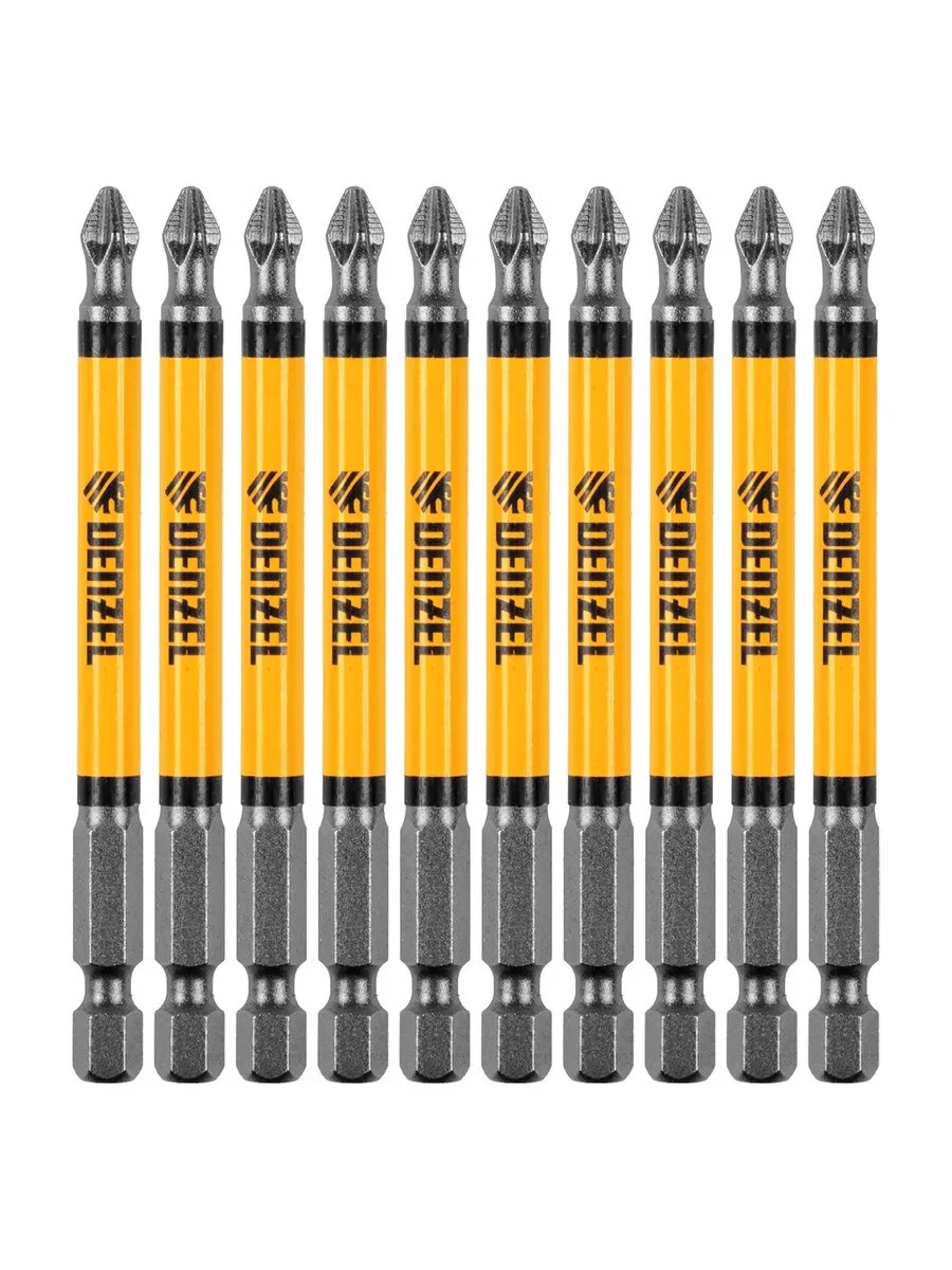Набор бит для шуруповерта PH2 x 90 S2 10 шт DENZEL 11644