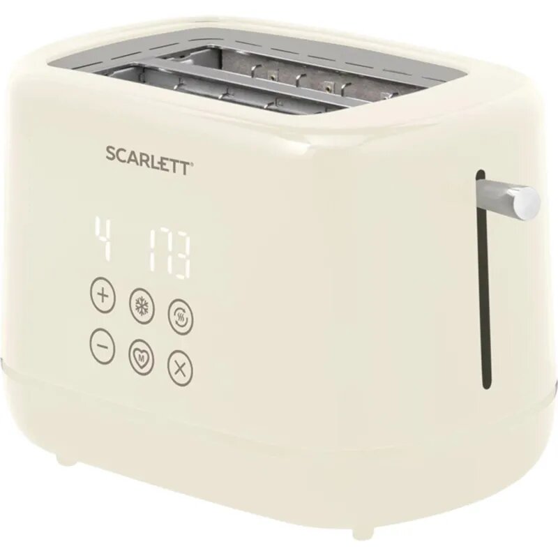 Тостер Scarlett SC-TM11070, 2 слота, LED-дисплей, автоцентрирование, белый