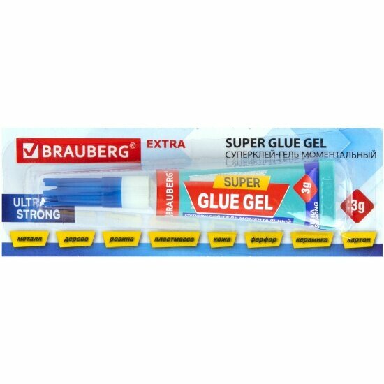 Клей-гель моментальный Brauberg EXTRA ультрапрочный суперклей 3 г 603103 HR-12