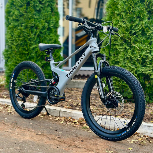 Изображение товара Детский горный велосипед BREND TIMETRY ORIGINAL TT230, диаметр колес 20", 7 скоростей, рама магниевый сплав, серый