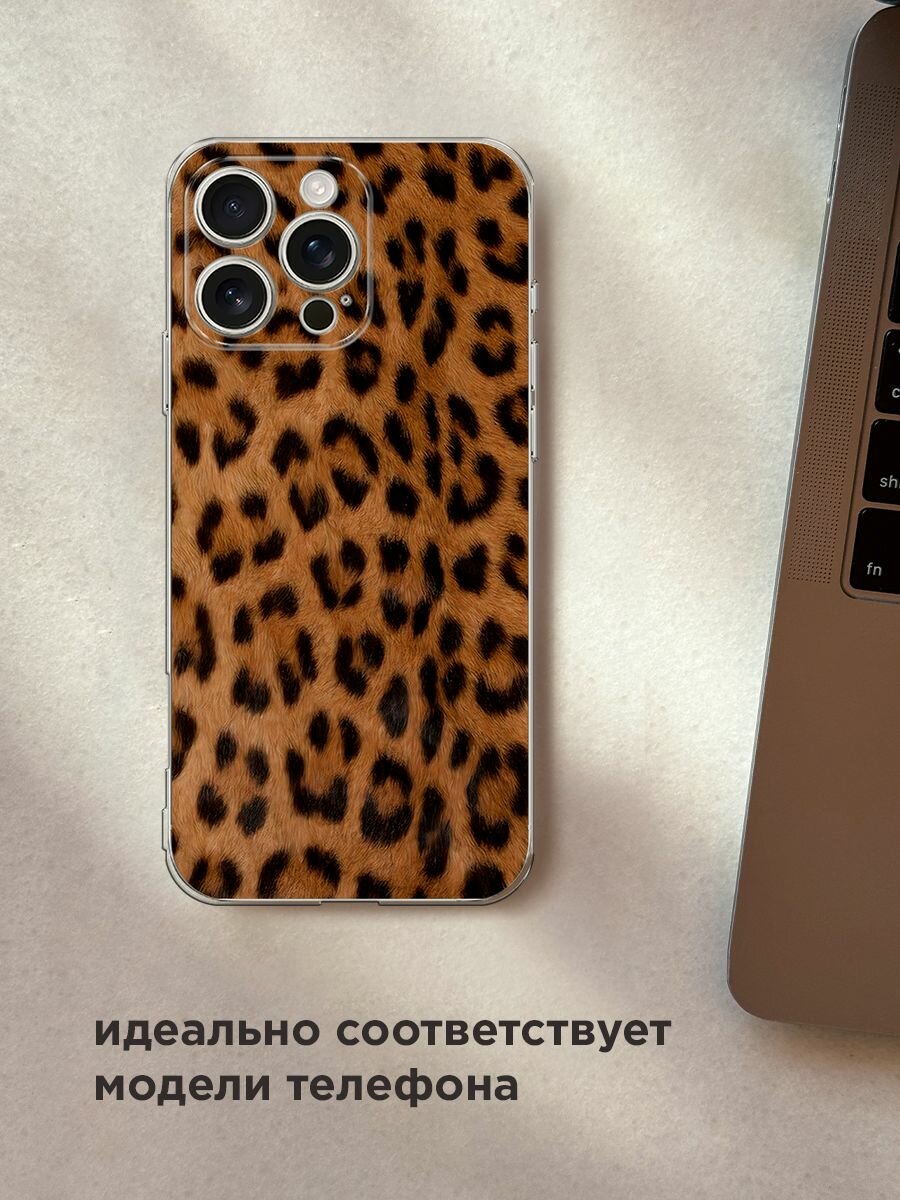 Чехол на Apple iPhone 16 Pro Max / Айфон 16 Про Макс с принтом "Мех леопарда" — фото 1