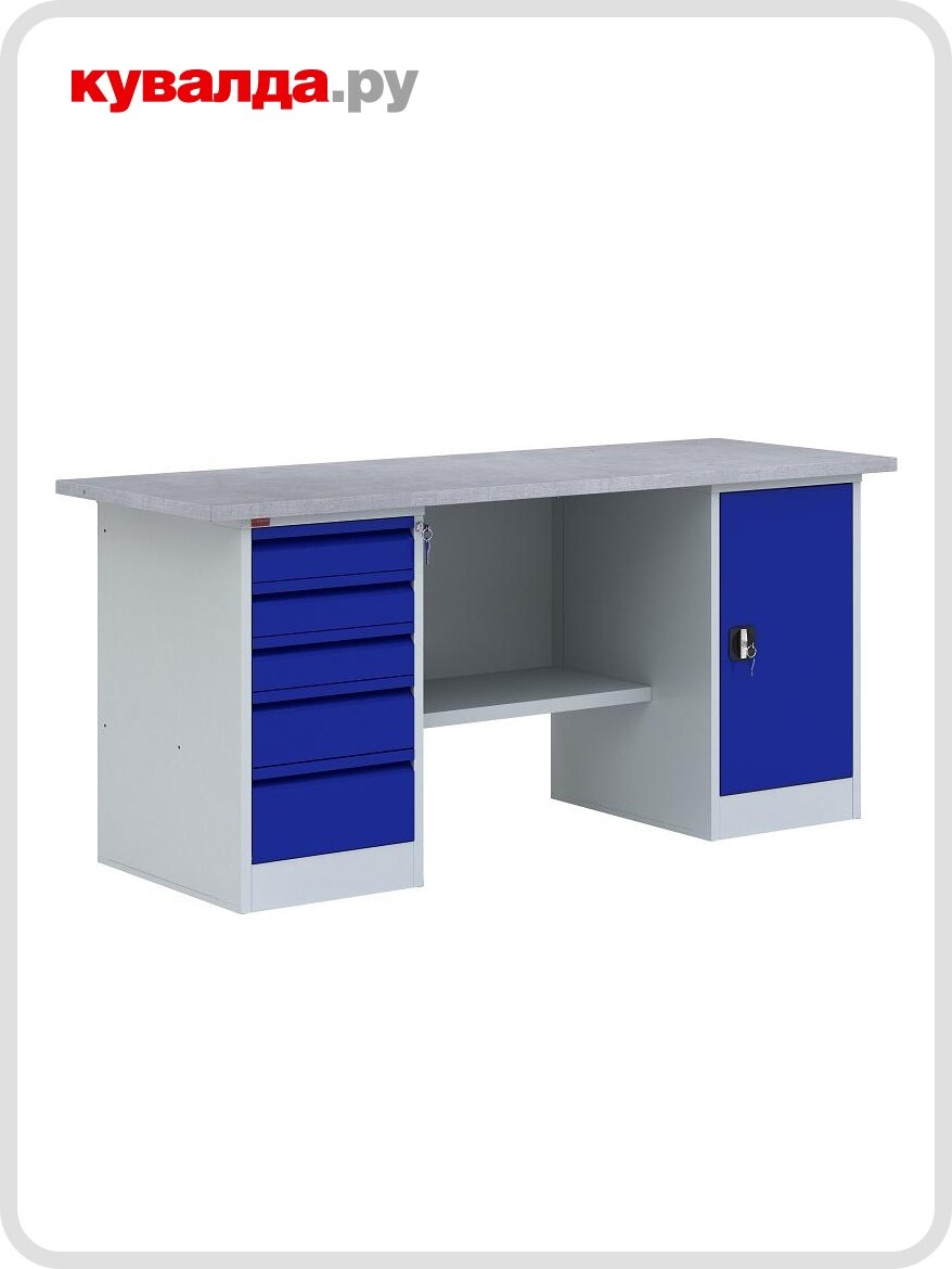 Верстак слесарный двухтумбовый пакс ВП-4/1.6 (ст-1.6; т-1; т-2; к-3/1.6)