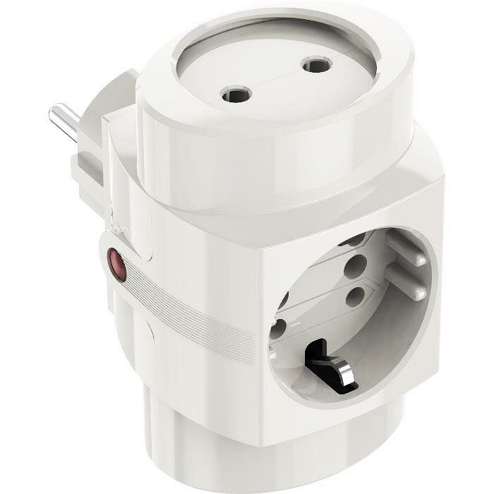 Тройник Pilot TR на 3 вилки - без провода серый