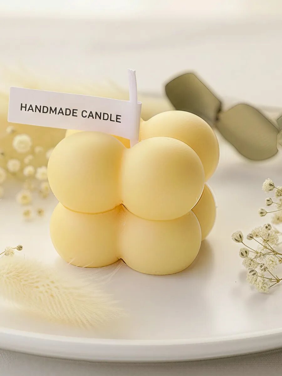 Свеча интерьерная ароматическая ручной работы в подарочной коробке