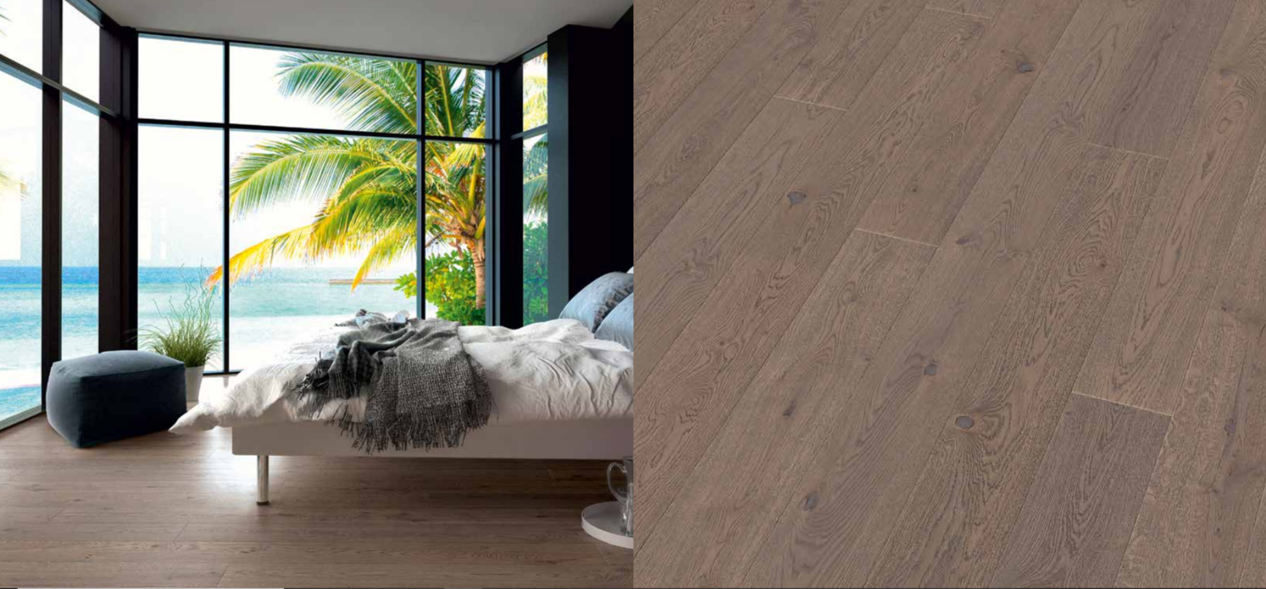 Паркетная доска Дуб Кнотти ультра матовый лак дарк коарсе замок 5G 2016 м2 в упаковке