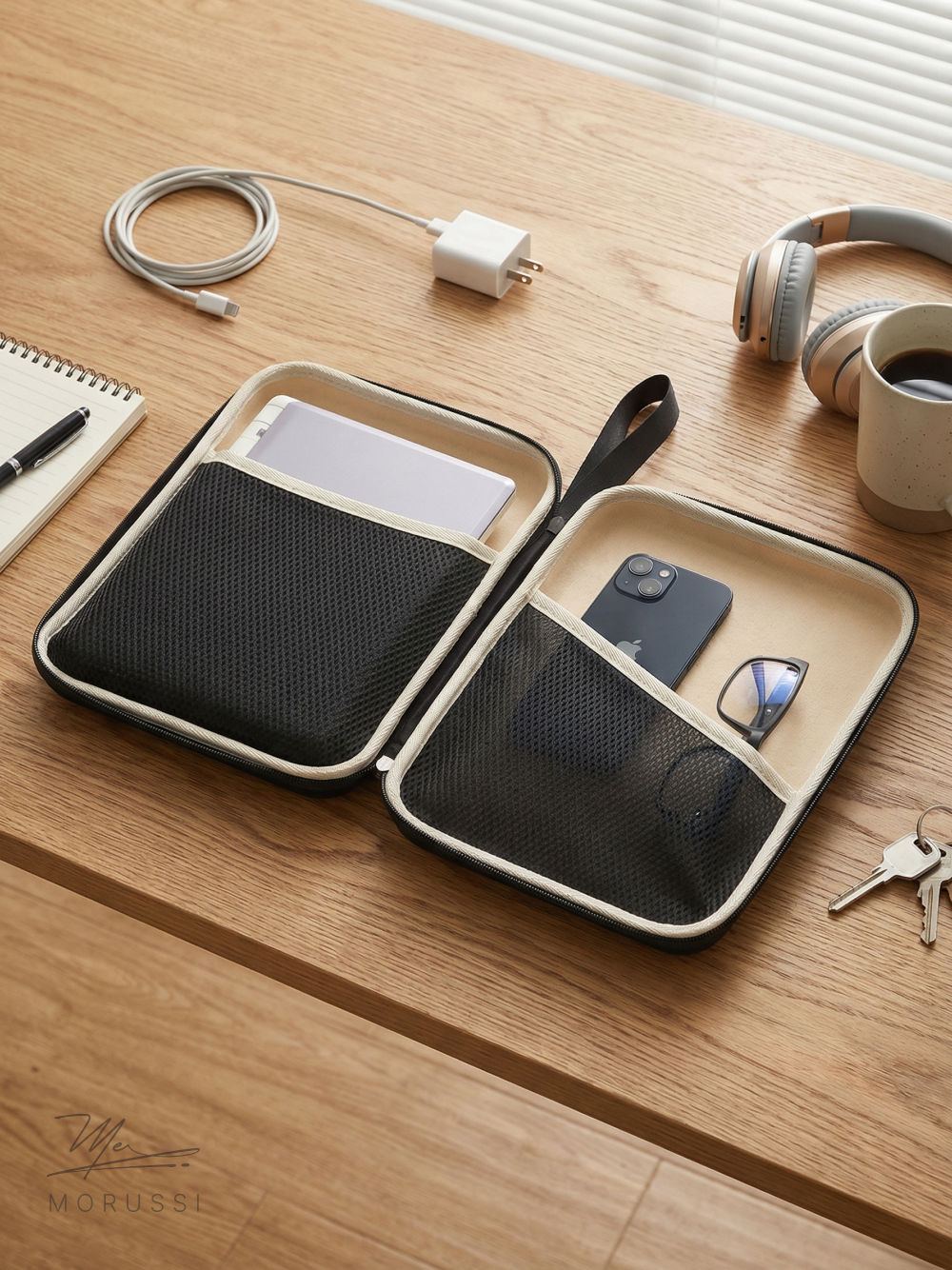 Чехол-кейс MORUSSI 101-11, для iPad Air, флисовый, ударопрочный, бежевый, оранжевый — фото 1