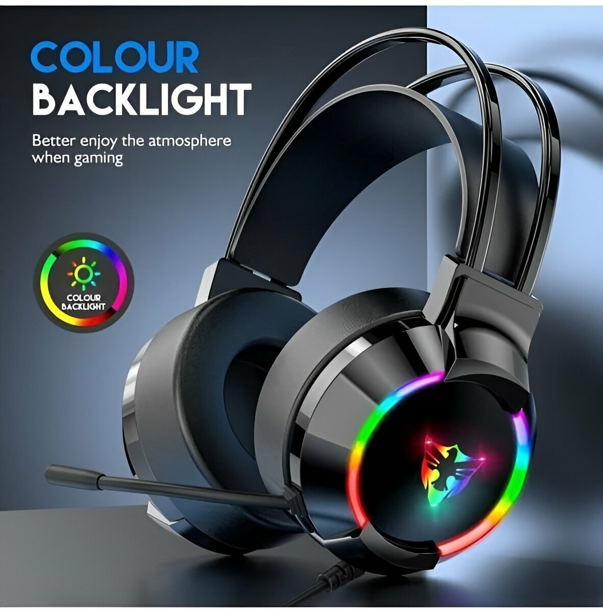 Проводные игровые наушники G606 Global – чёрные, кабель 1,5 м, с микрофоном (Gaming Headset G606, кабель 1.5 м, стерео