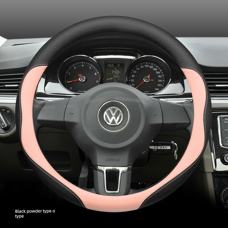 Черно-розовая накладка на руль круглой формы для Volkswagen Passat B8, Jetta, Magotan
