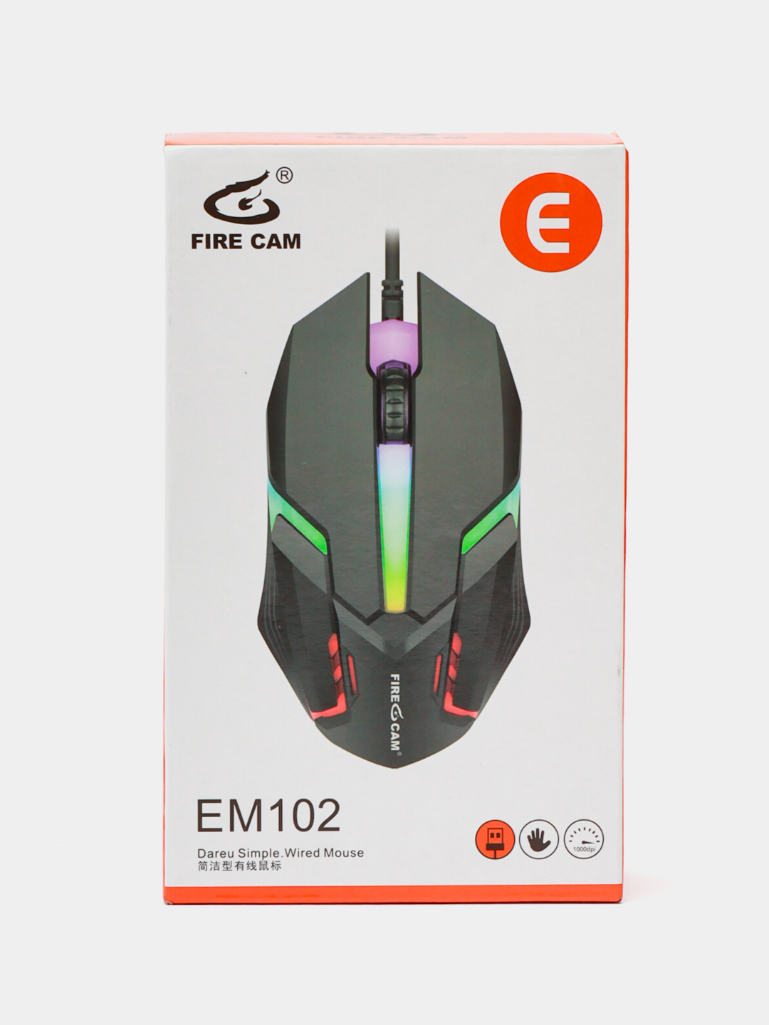 Игровая мышь Fire Cam EM102, для правой руки, подсветка, проводная