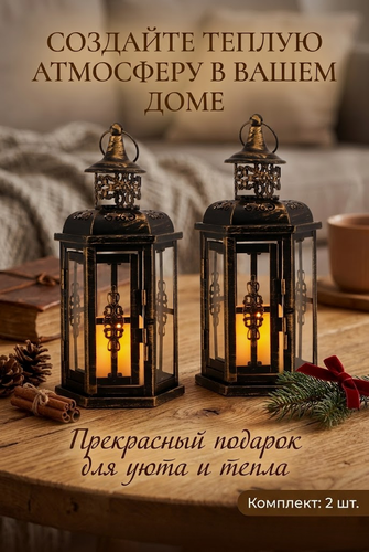 Изображение товара Подсвечник JHYDESIGN, металлический, декоративный, подходит для чайных свечей, черный, Комплект из двух предметов