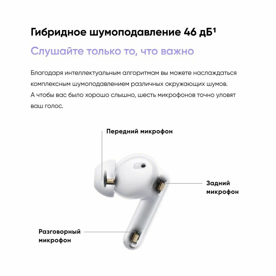 Беспроводные TWS-наушники realme T310 Global, белый — фото 1