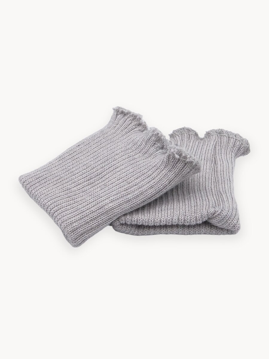 Манжеты на рукава трикотажные 8,5*9,5 см, 1 пара, плотные, раппорт 2х2, 10 класс, Айрис (серебро, светло-серые)