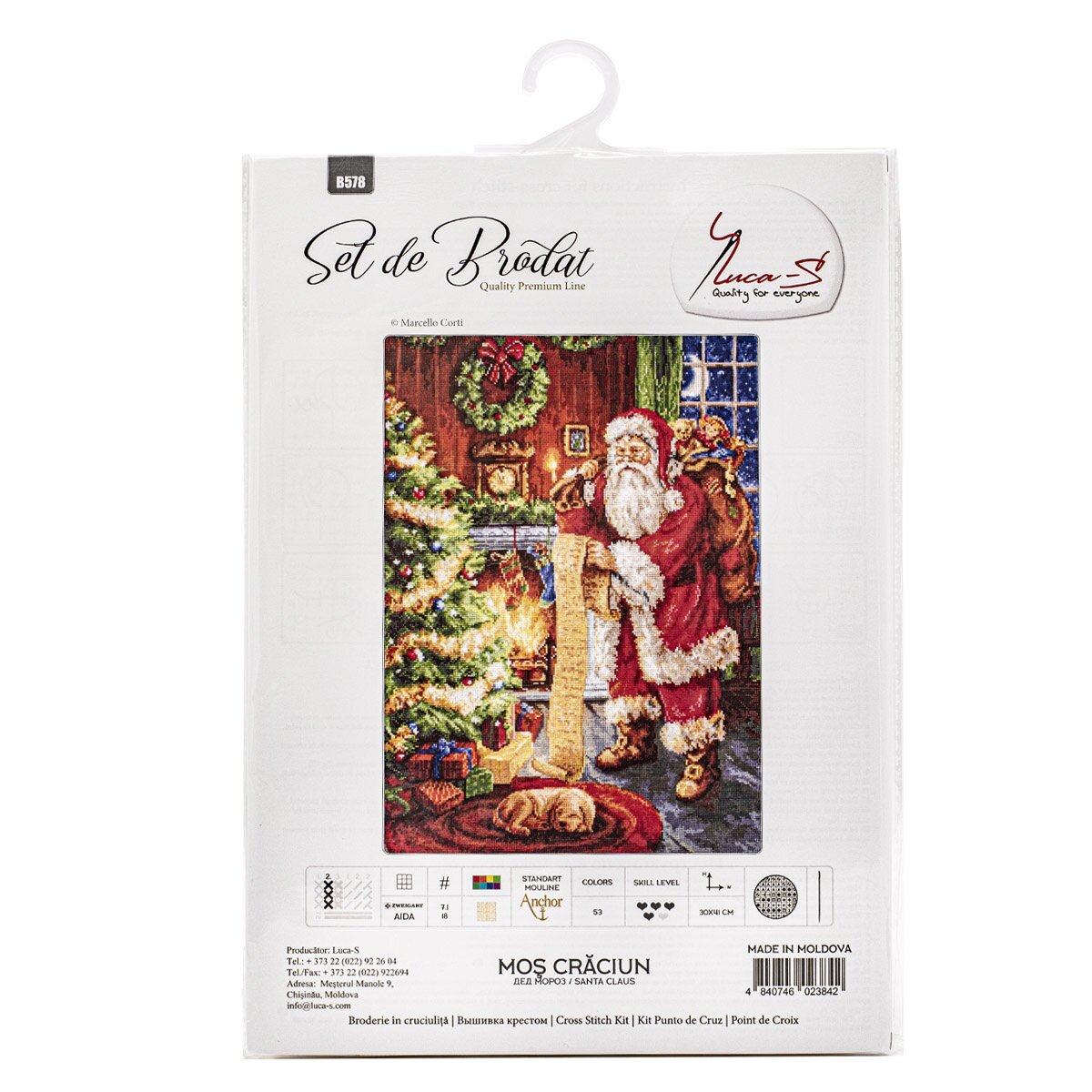 Набор для вышивания Luca-S "Дед Мороз", крестом, 30х41 см (B578) — фото 1