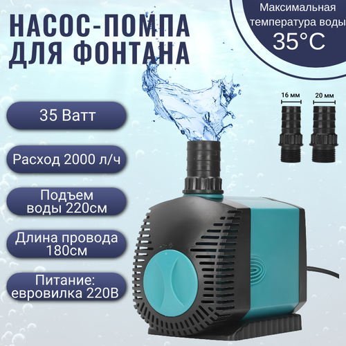 Насос- помпа для фонтана 35W/ насос- помпа для аквариума и полива, погружной