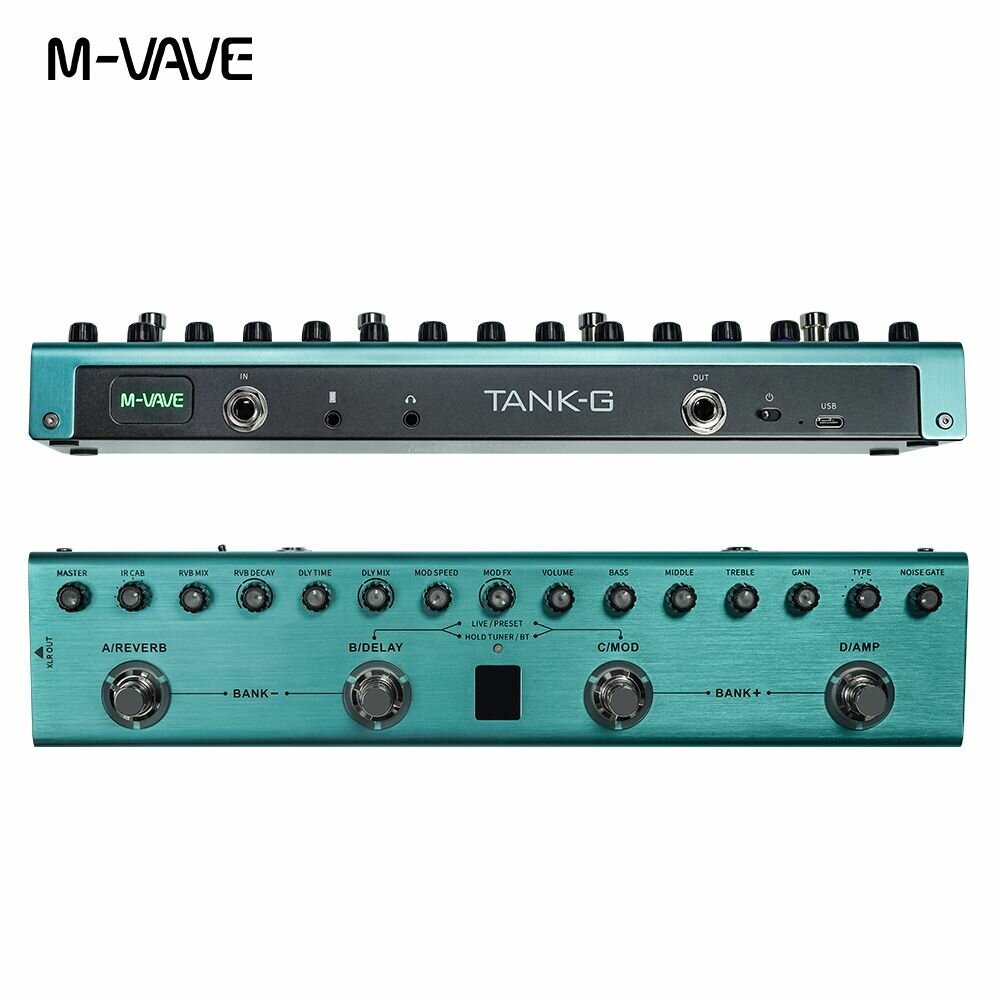 M-WAVE Tank-G Перезаряжаемая педаль мультиэффектов для гитары