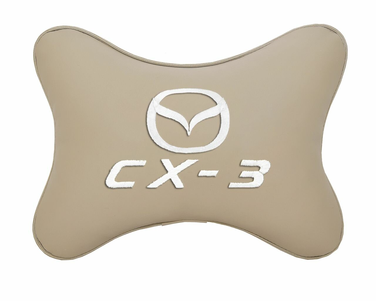 Подушка на подголовник автомобильная бежевая экокожа MAZDA CX-3