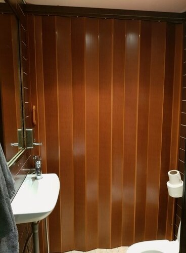 Изображение товара Дверь-гармошка LINE 2030х1345 мм, орех итальянский полуматовый, магнитная защелка и колеса