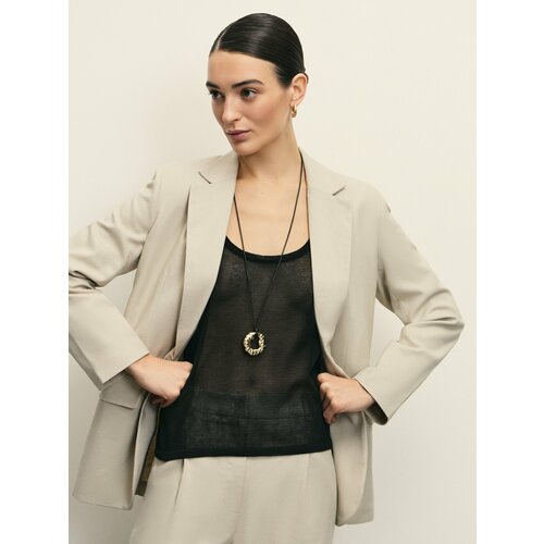 фото Пиджак zarina, размер 2xs (ru 40), бежевый
