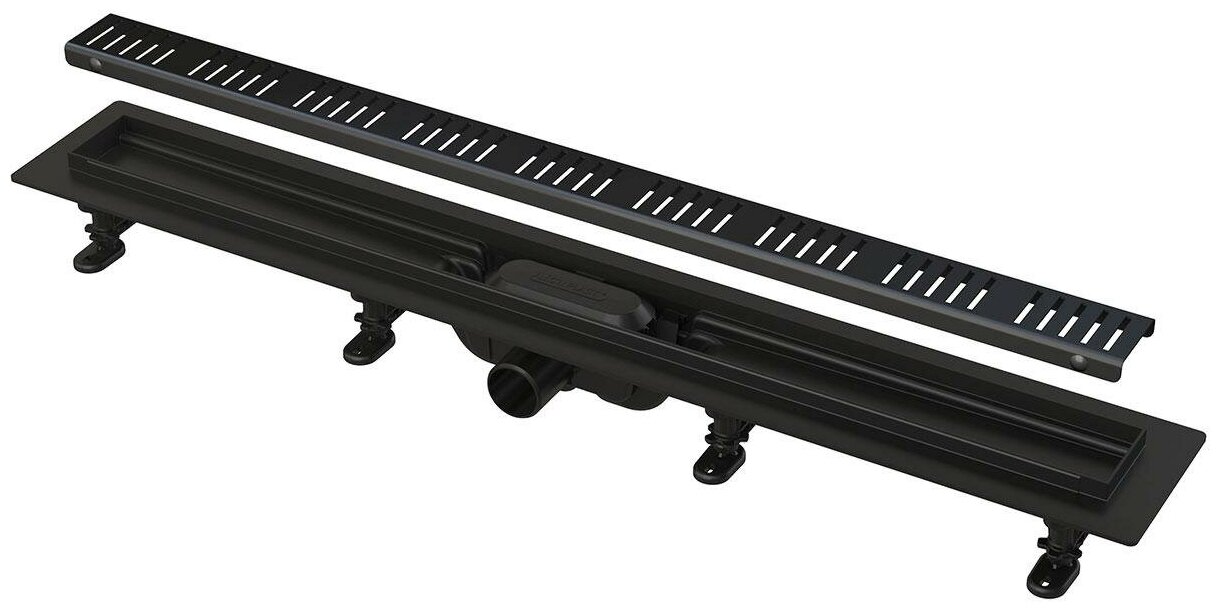 Simple - водоотводящий желоб с порогами для перфорированной решетки, арт. apz10black-950m apz10black-950m Alcadrain