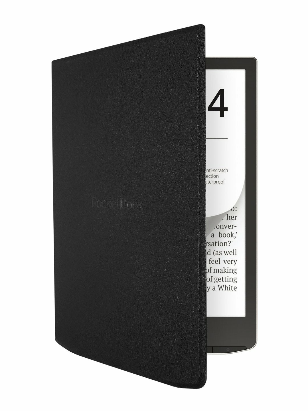 Чехол-книжка PocketBook HN-FP-PU-743G-RB-CIS Flip, для PocketBook InkPad, полиуретан/микрофибра, черный