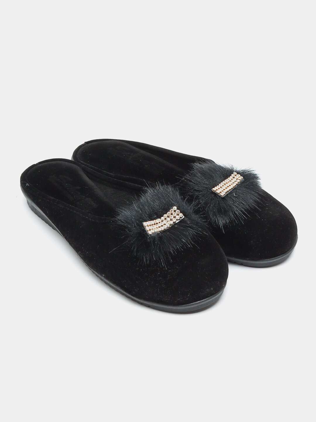 Тапочки Женские тапочки велюр с узорами теплые