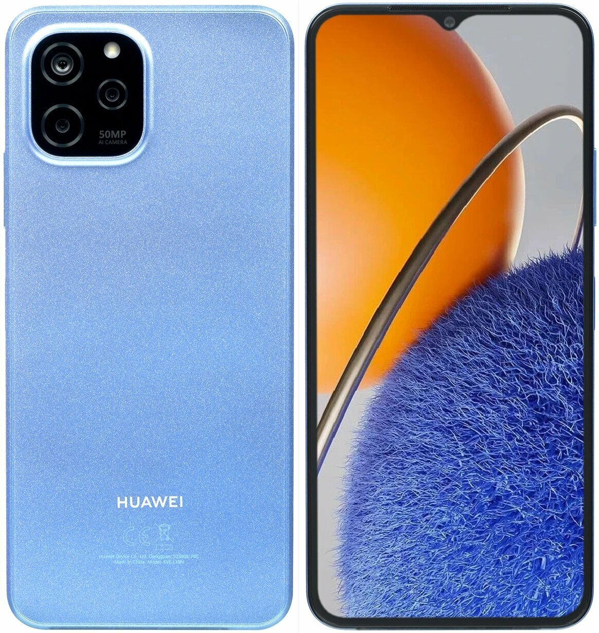 Смартфон HUAWEI Nova Y61, NFC, 4 GB RAM, 128 GB, экран 6,5", камера 50 MP, синий